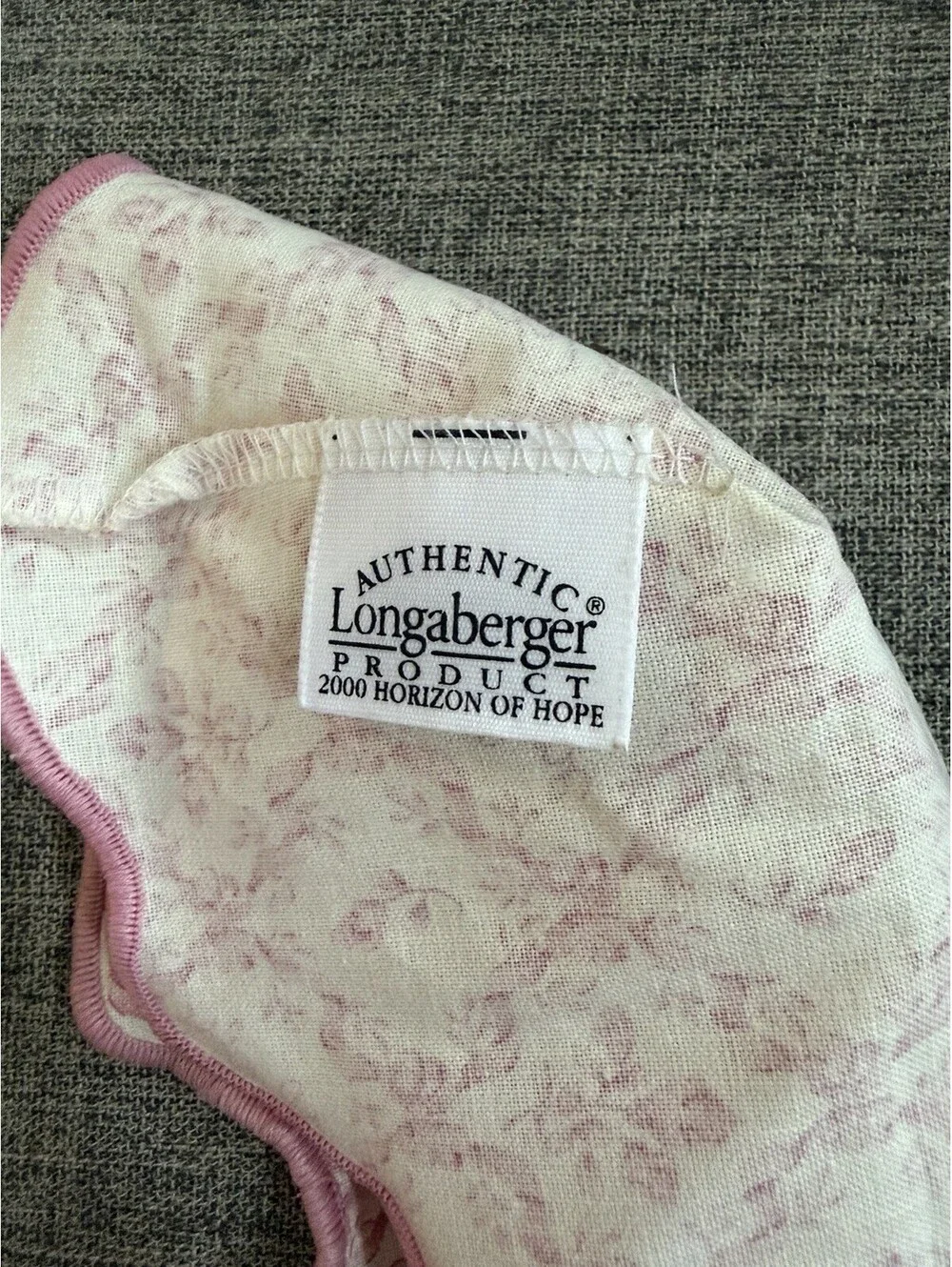 Longaberger 2002 Horizon of Hope Basket Liner In Pink Hope